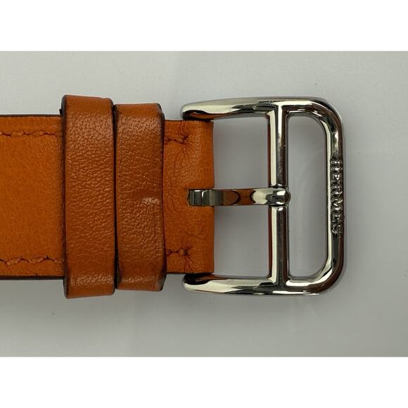 HERMES Cape Cod Orange Leather Band Watch CC2.710 - Picture 6 of 7